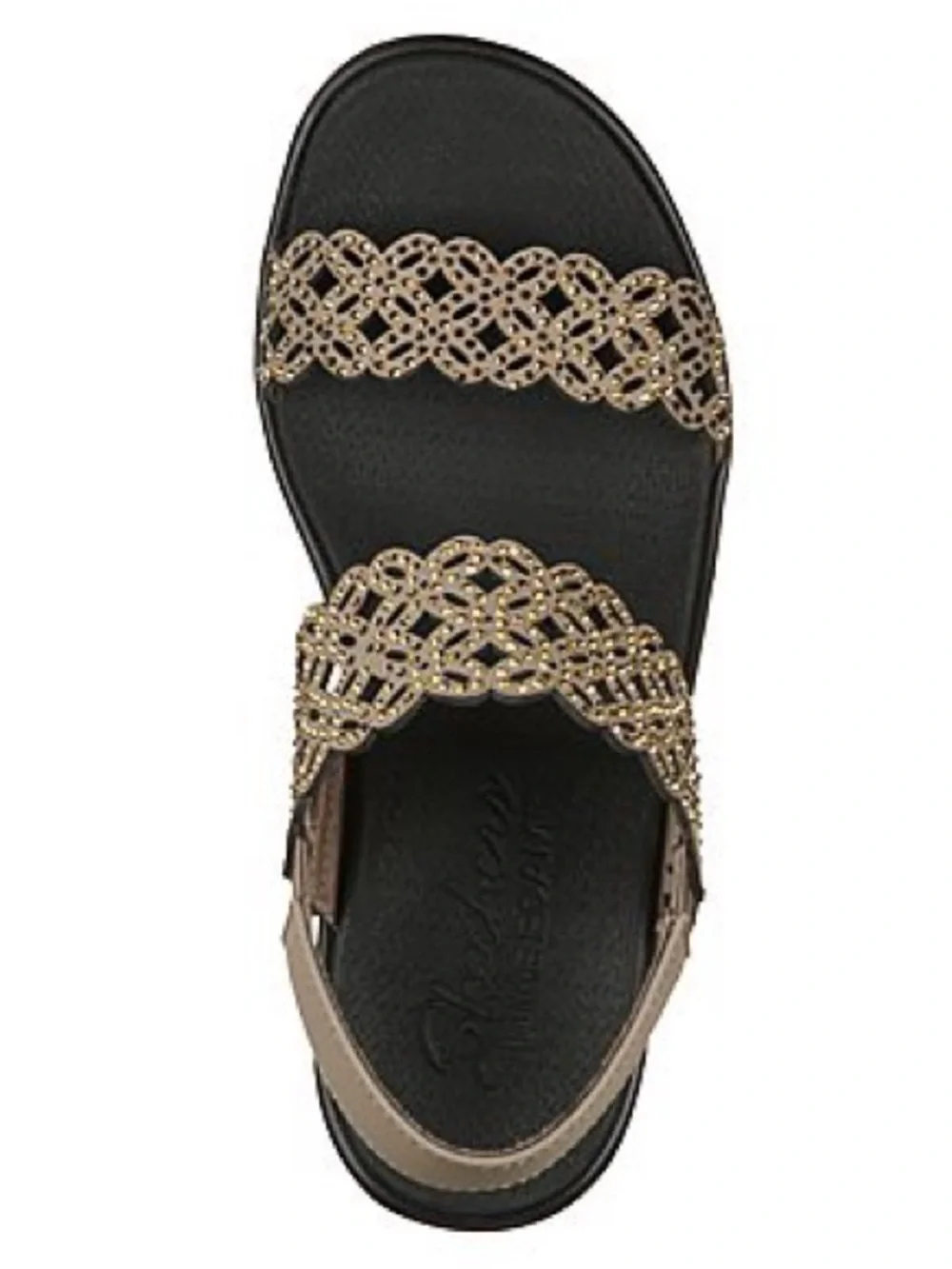 New Taupe Skechers Rumble On Sassy Dayz Wedge slip on sandals